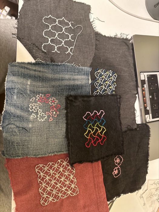 Assorted practice stitching patterns