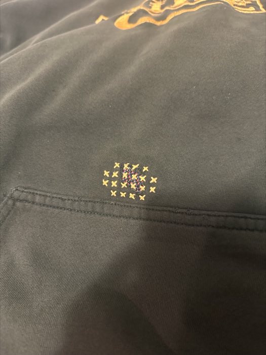 Sashiko stitching on the sweatshirt