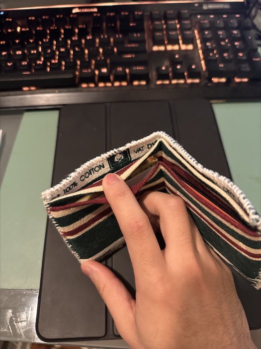 Stitching detail on the second wallet